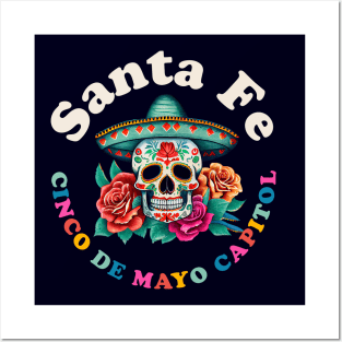 Santa Fe Cinco de Mayo 2023 Sugar Skull New Mexico Posters and Art